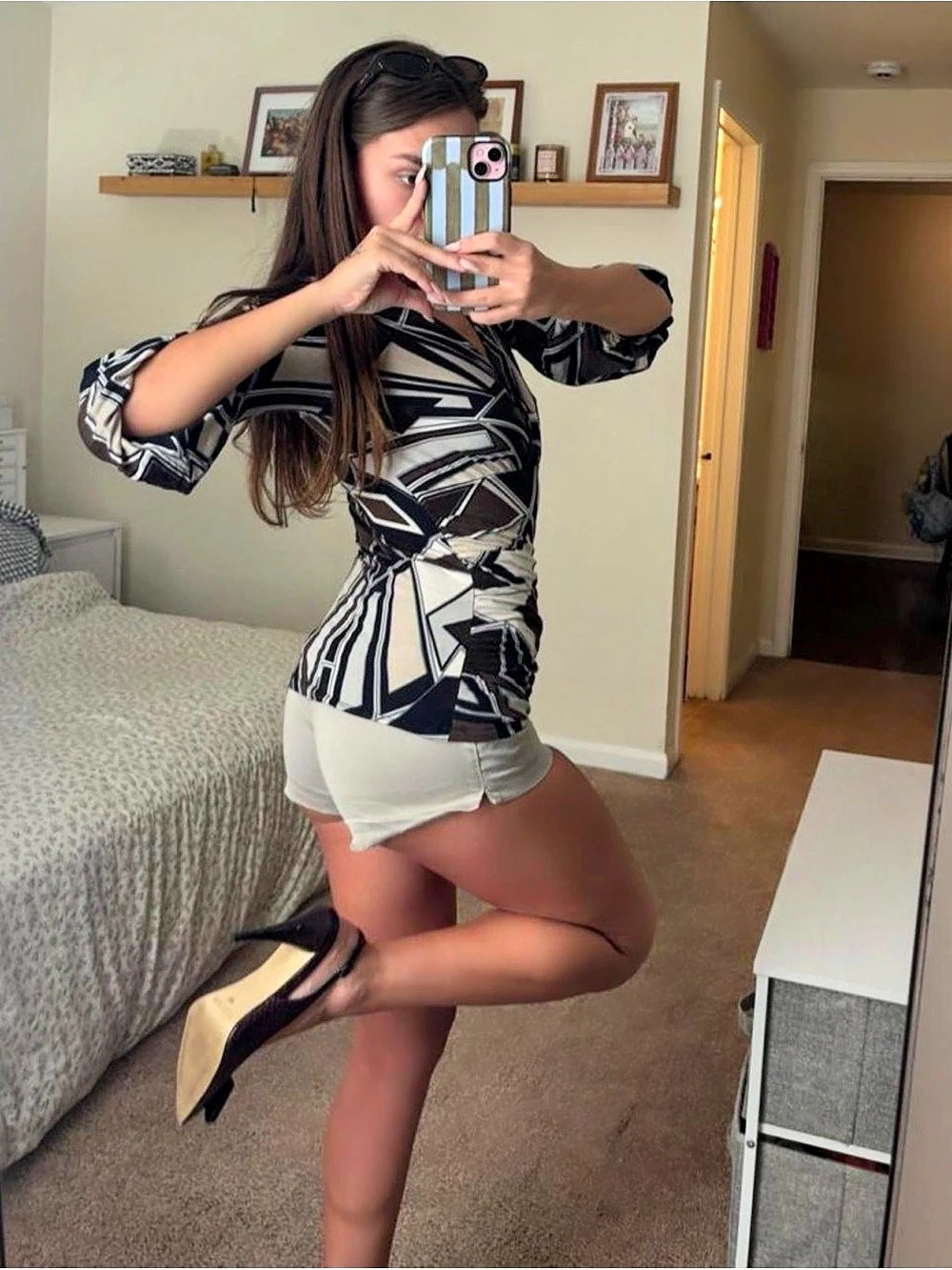Vintage 2002 Geometric Wrap Blouse